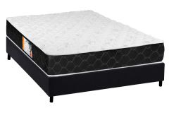 Cama Box Filhão +Colchão Espuma D33 Black White Castor