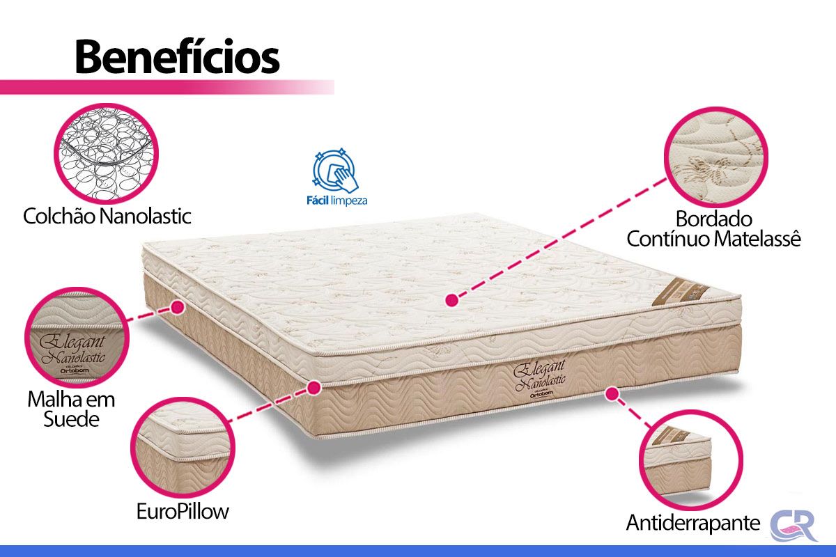 Colchão Molas Nanolastic Ortobom Elegant Colchão Molas Nanolastic Ortobom Elegant