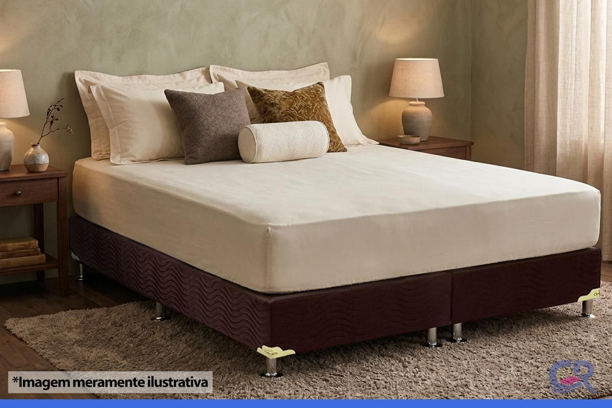 Cama Box Ortobom Suede Brown