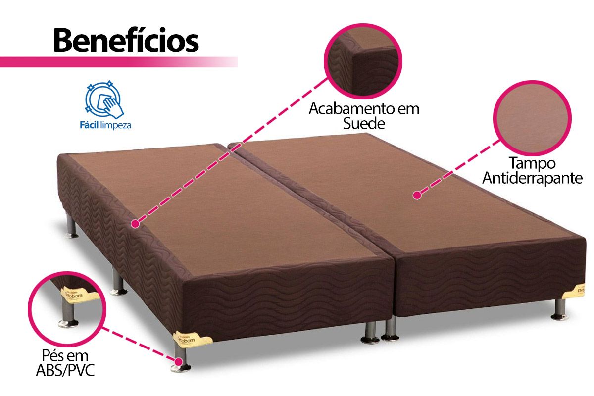 Cama Box Ortobom Suede Brown