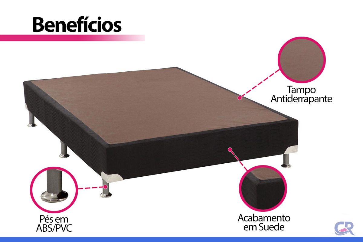 Cama Box Ortobom Suede Black