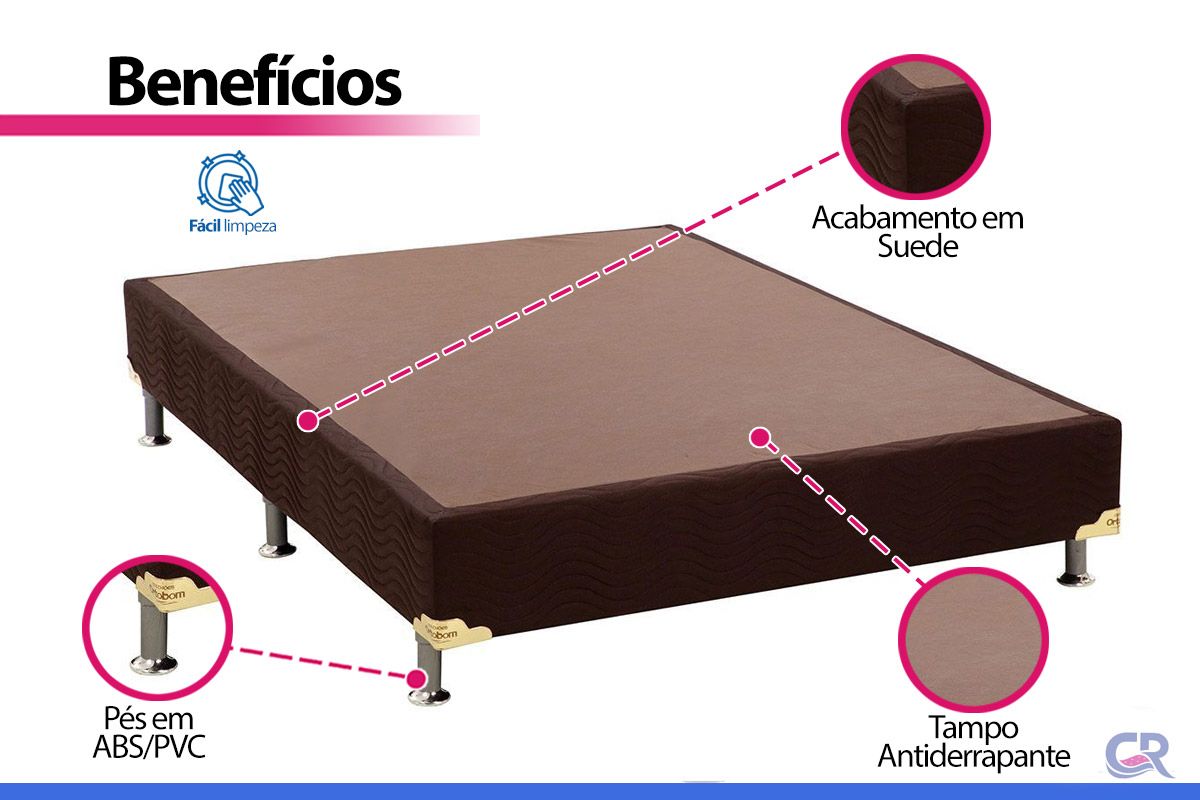 Cama Box Ortobom Physical Suede Brown