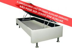 Cama Baú Vaz Exclusivo p/ uso c/Cama Aux Ortobom Physical Corano White - Solteiro - 88x188x31