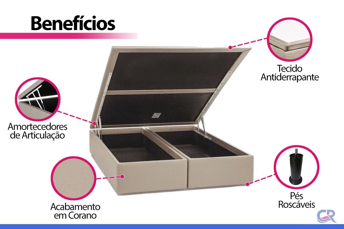 Cama Box Baú Ortobom Light Physical Corano Clean Cama Box Baú Ortobom Light Physical Corano Clean