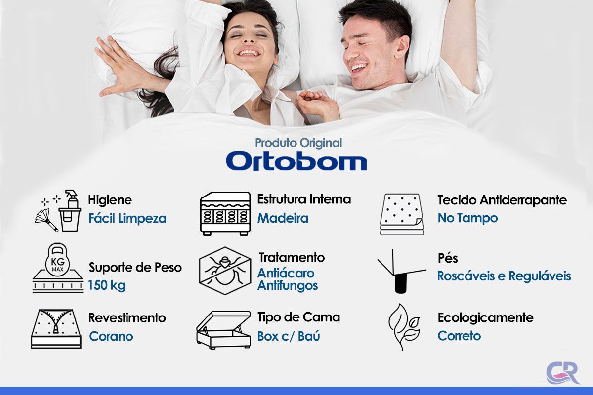 Cama Box Baú Ortobom Light Physical Corano White