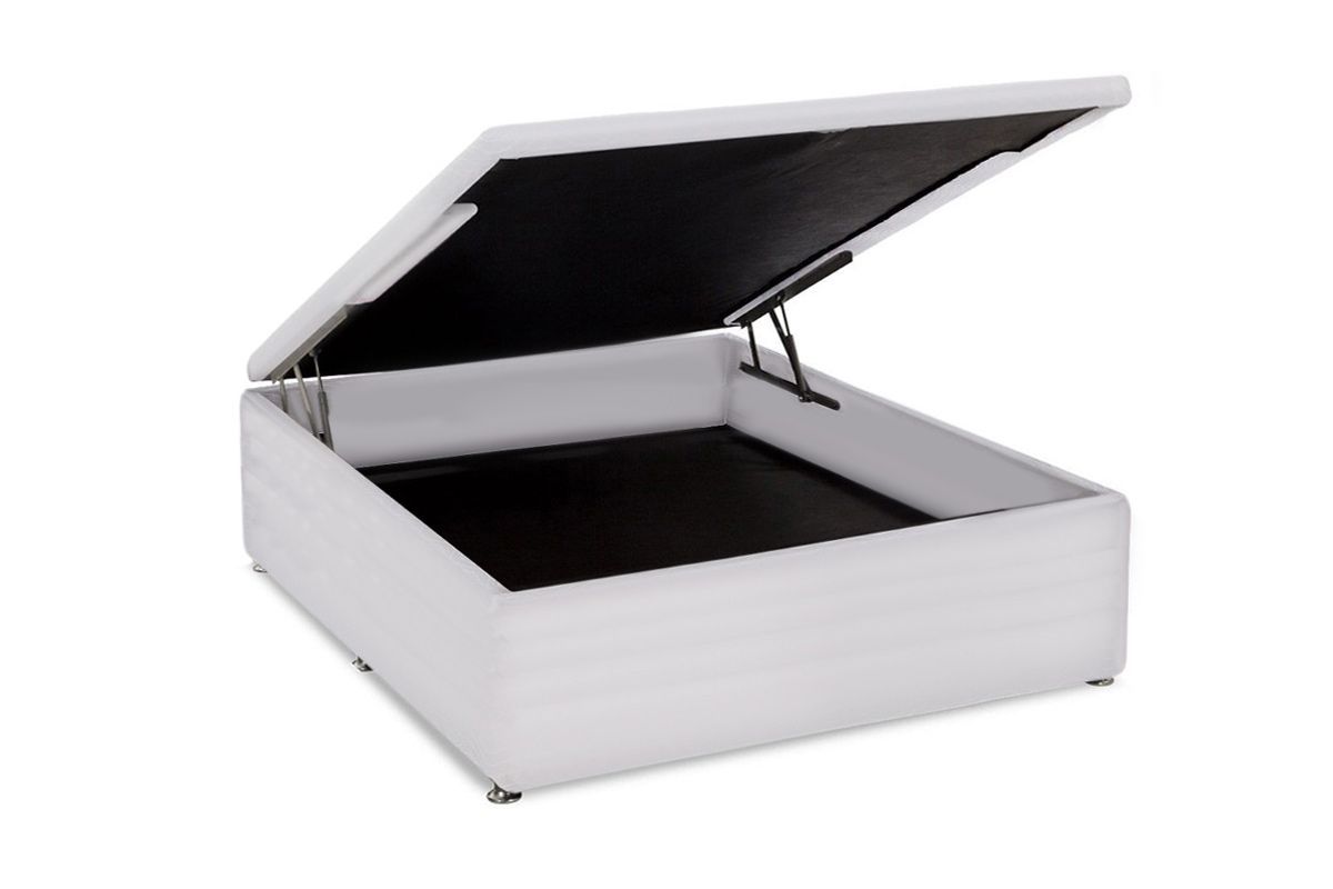 Cama Box Baú Universal Courano White - Ortobom-  Box Baú Casal - 1,38x1,88  - Inteiriça