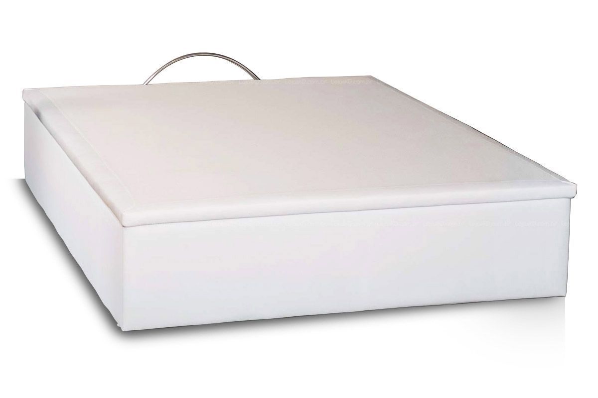 Cama Box Baú Universal Courano White - Ortobom-  Box Baú Casal - 1,38x1,88  - Inteiriça