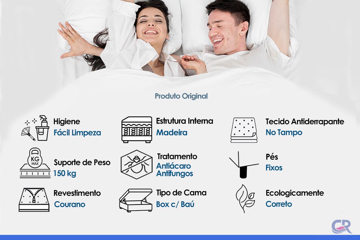 Cama Box Baú Ortobom Light Physical Corano Black Cama Box Baú Ortobom Light Physical Corano Black