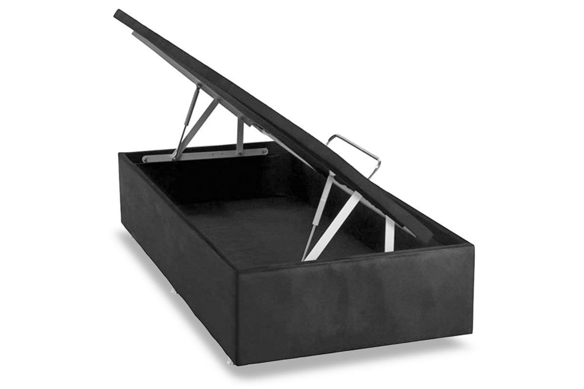 Cama Box Baú Universal Suede Gray - OrtobomSolteiro - 88x188x39