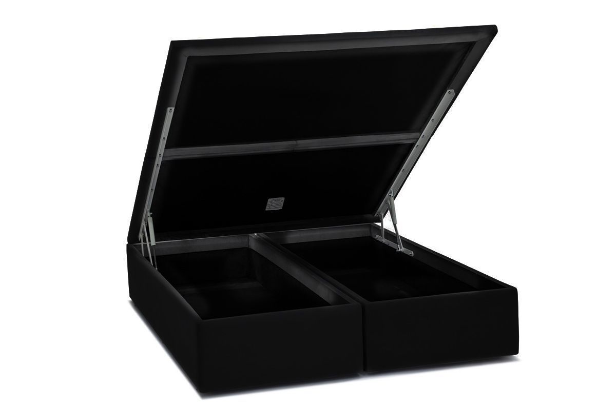 Cama Box Baú Universal Suede Nero Black - Ortobom-  Box Baú King Size - 1,93x2,03x0,35 - Bipartida