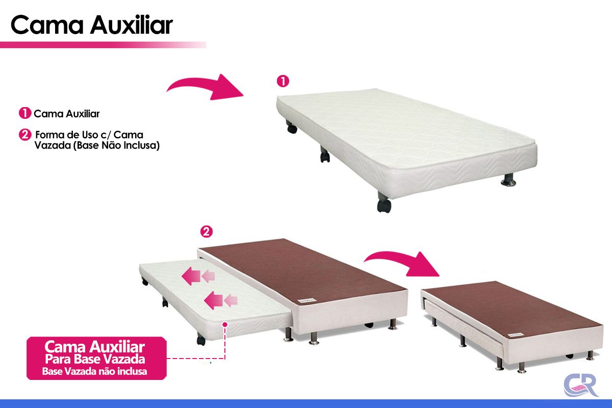 Cama Auxiliar D28 Ortobom Bordado White