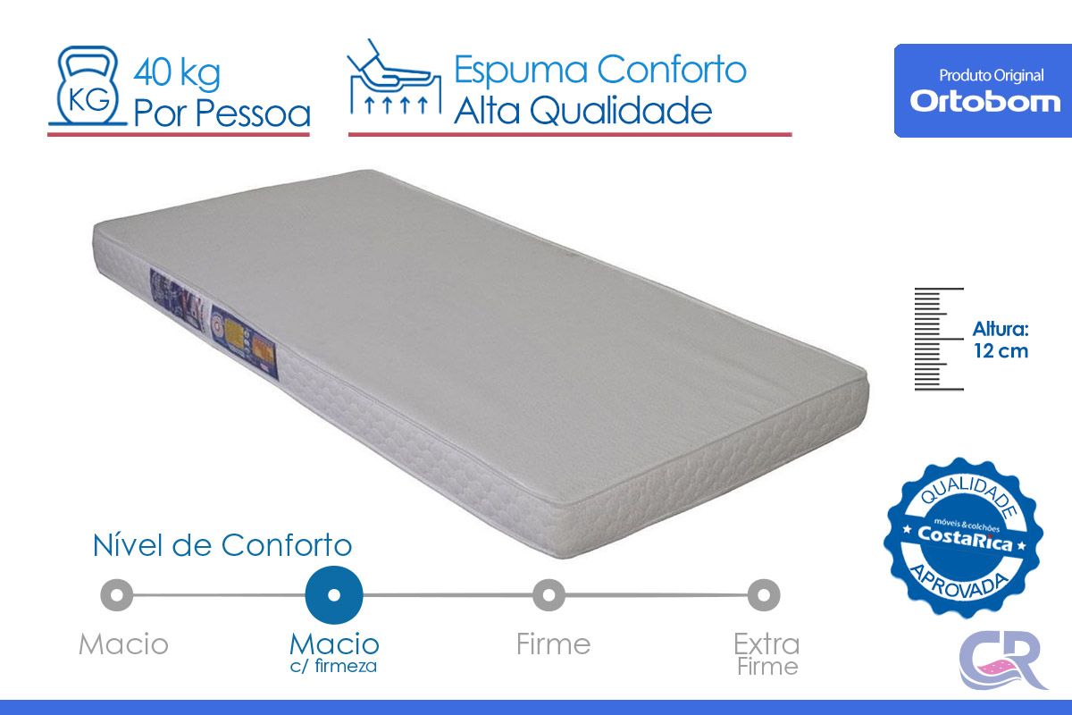Colchão Ortobom D23 Light Saúde Liso Colchão Ortobom D23 Light Saúde Liso