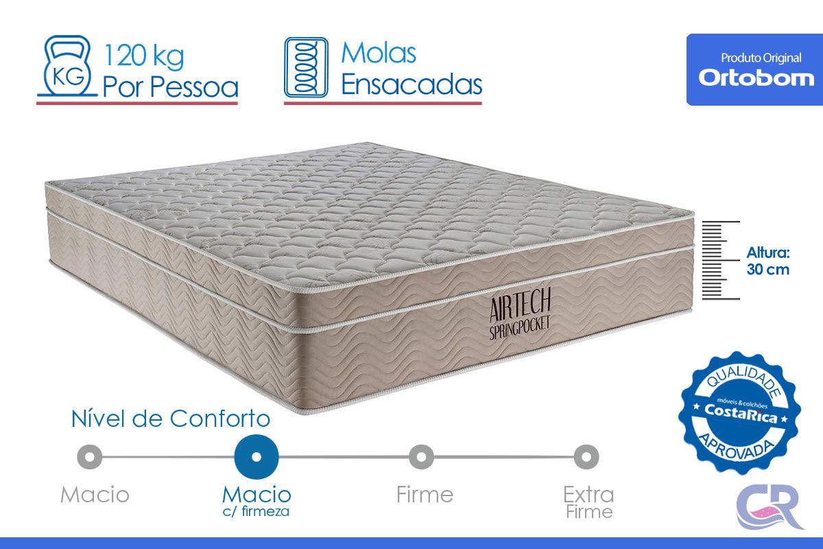 Colchão Molas Ensacadas Ortobom Airtech