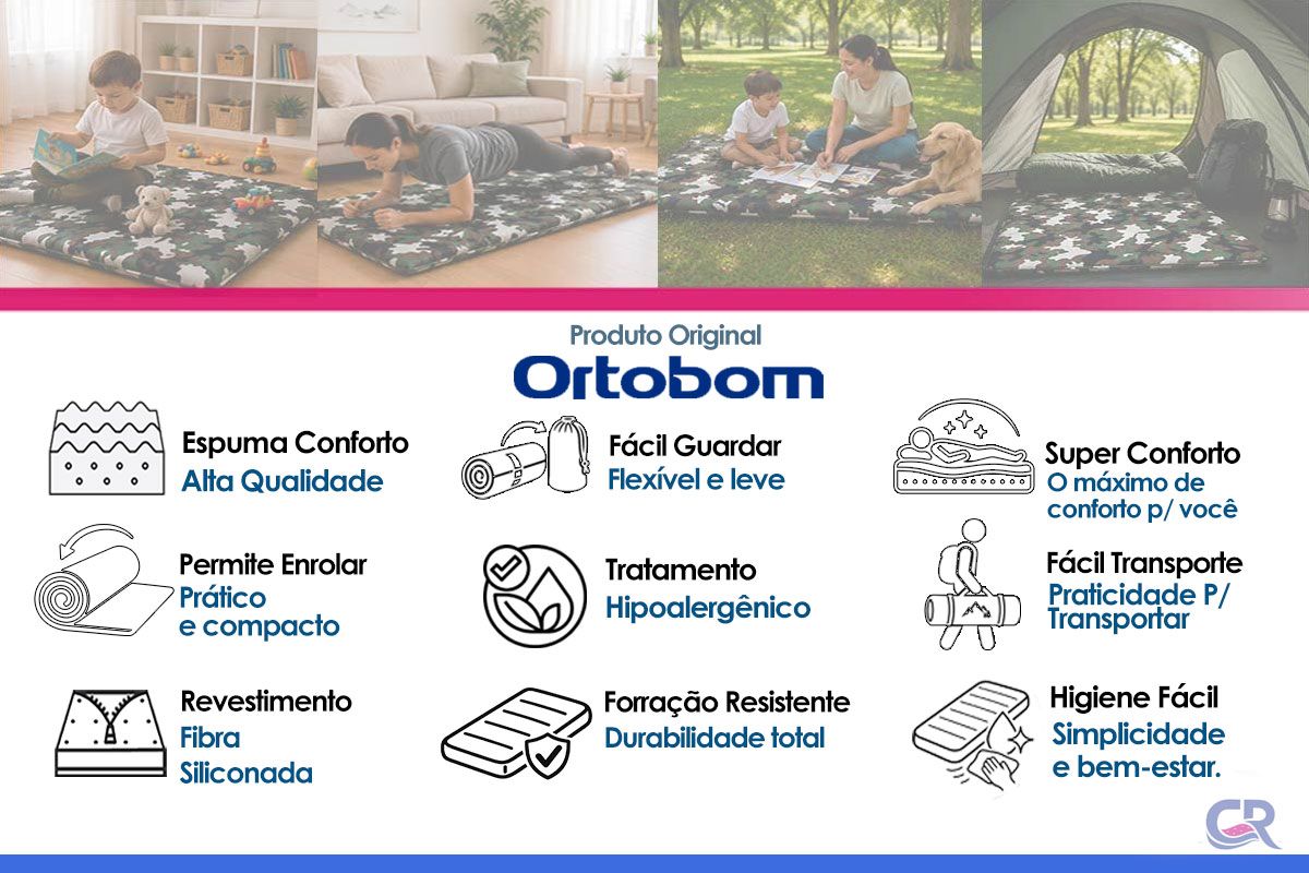 Colchonete D20 Multiuso Camping Visita Ortobom