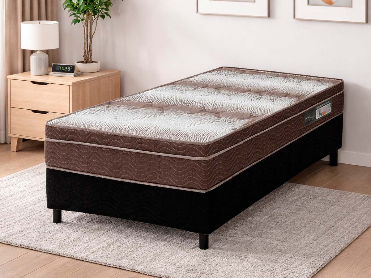 Cama Box CRC +Colchão Ortopédico Light Ortobom