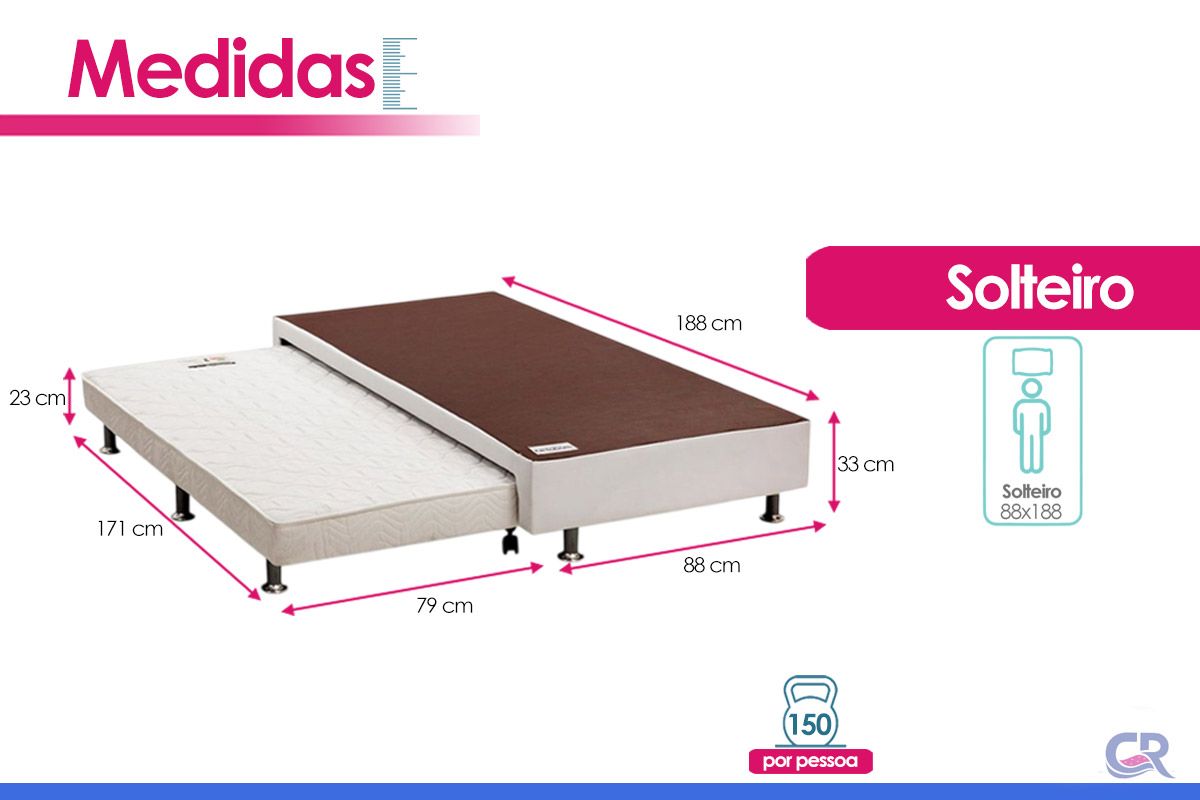 Cama Box c/Auxiliar Ortobom Corano White
