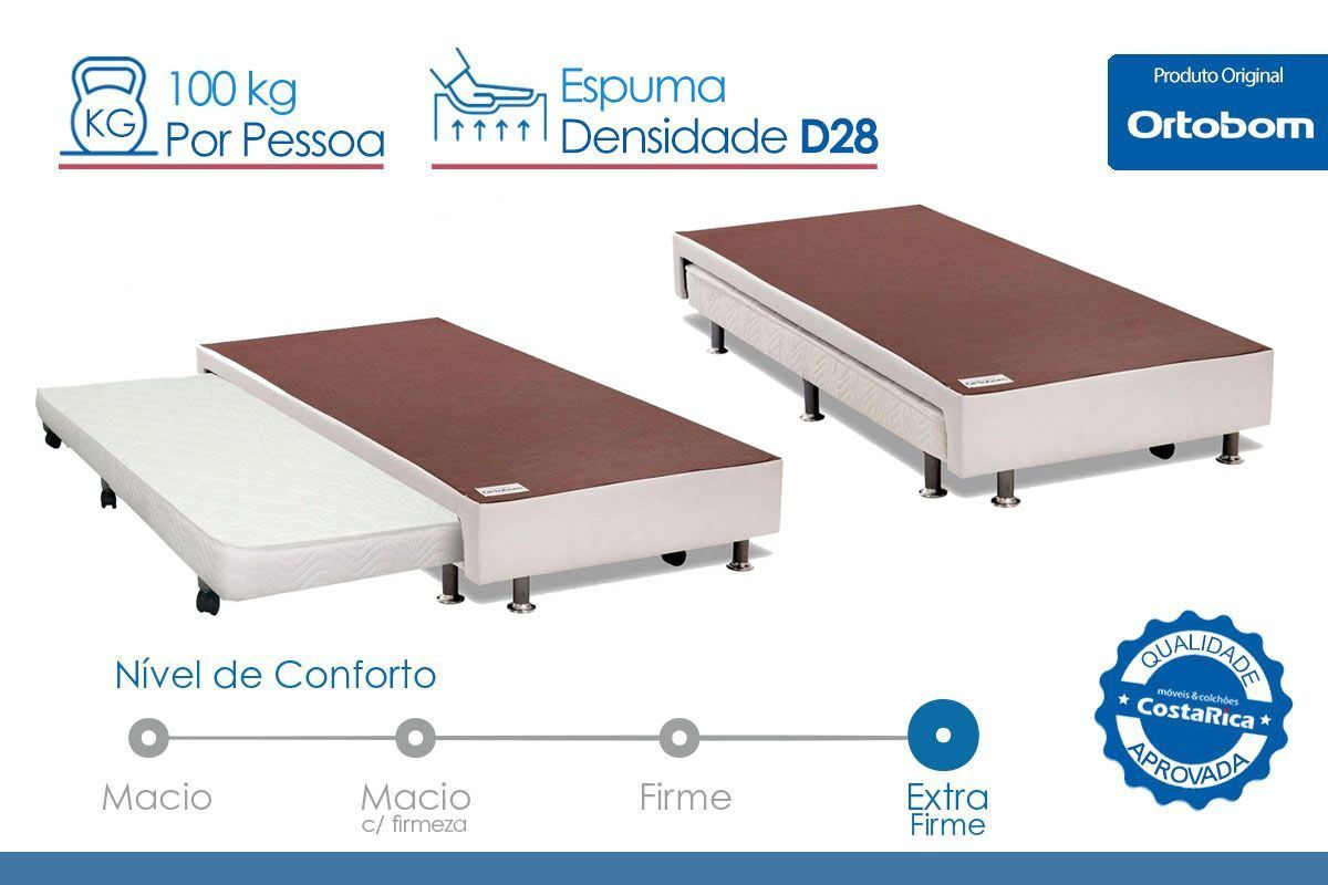 Cama Box c/Auxiliar Ortobom Corano White