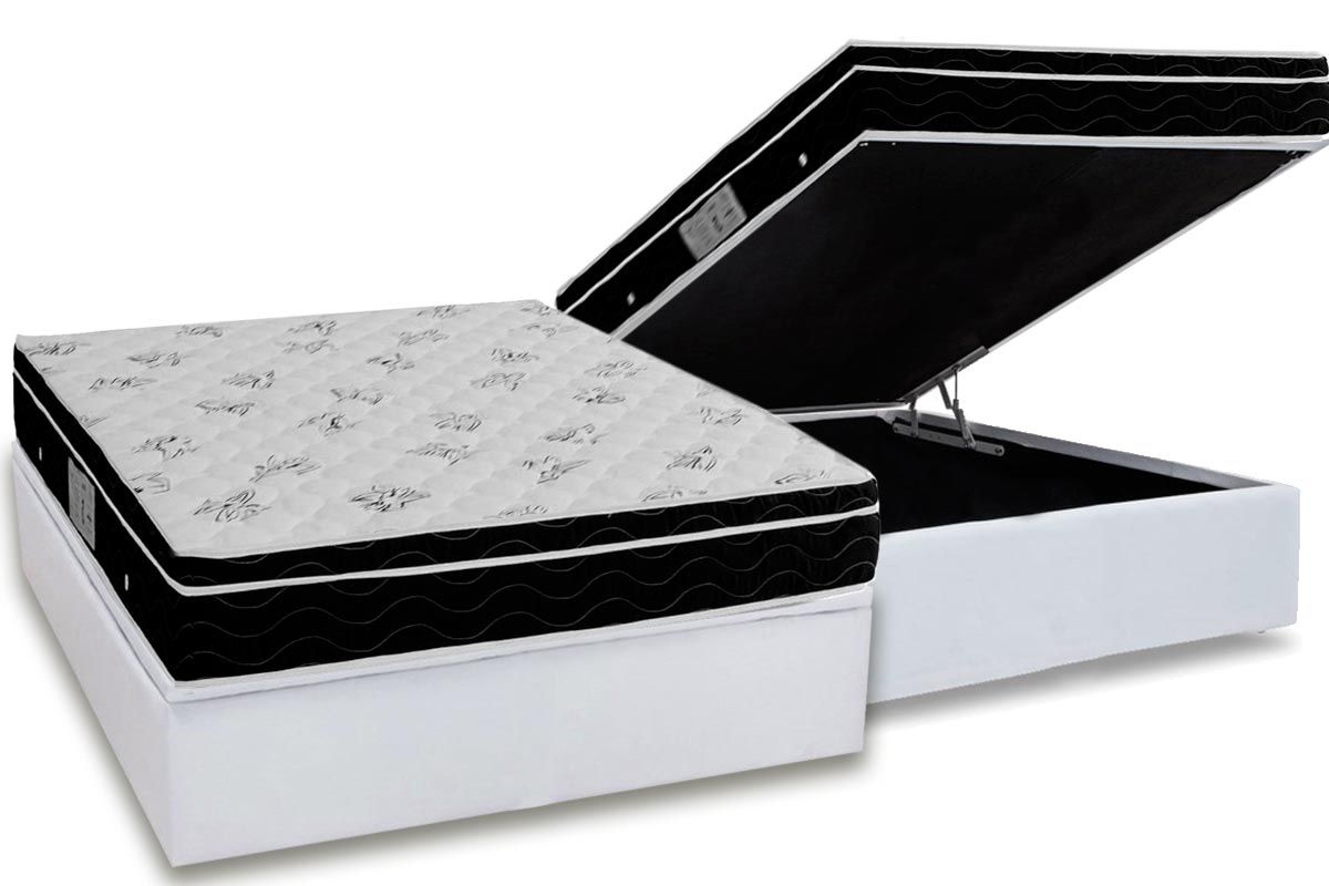 Cama Box Baú CRC +Colchão Molas Physical Ortobom