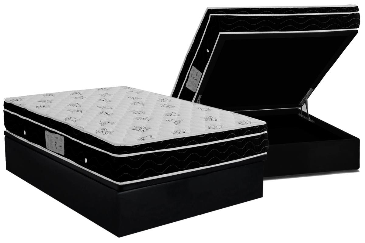 Cama Box Baú CRC +Colchão Molas Physical Ortobom