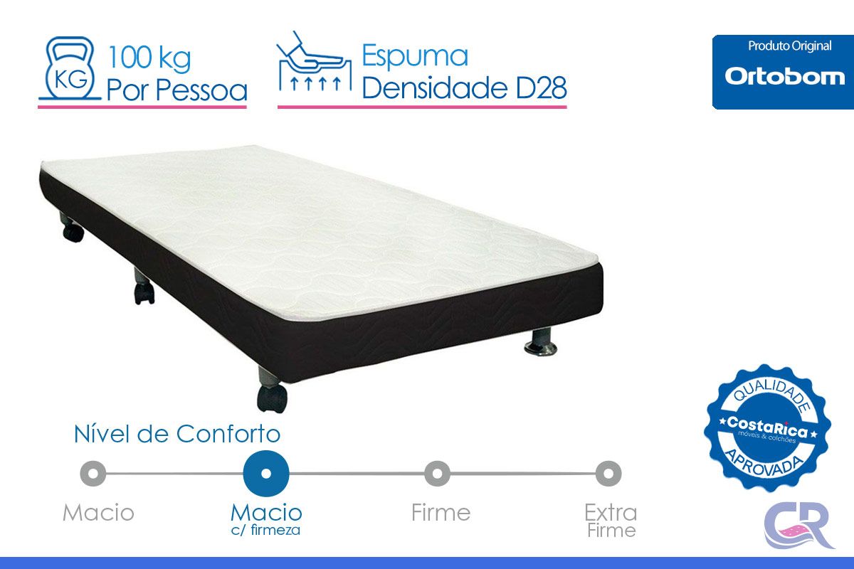 Cama Box Baú c/Auxiliar Ortobom Corano Black