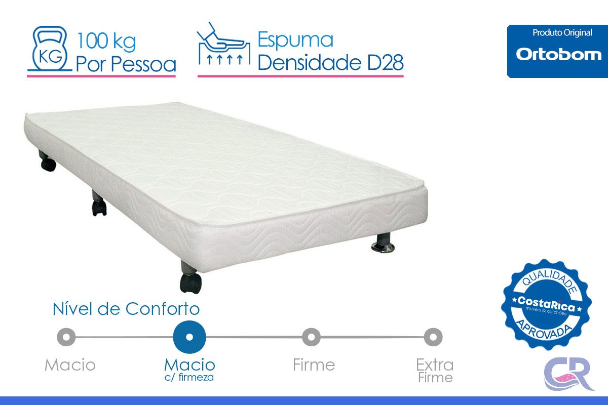 Cama Box Baú c/Auxiliar Ortobom Corano White