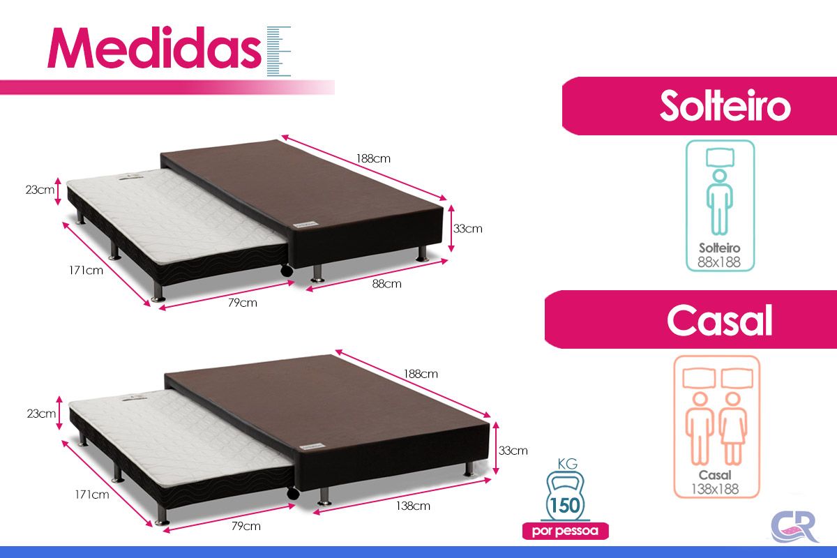Cama Box c/Auxiliar Ortobom Corano Black