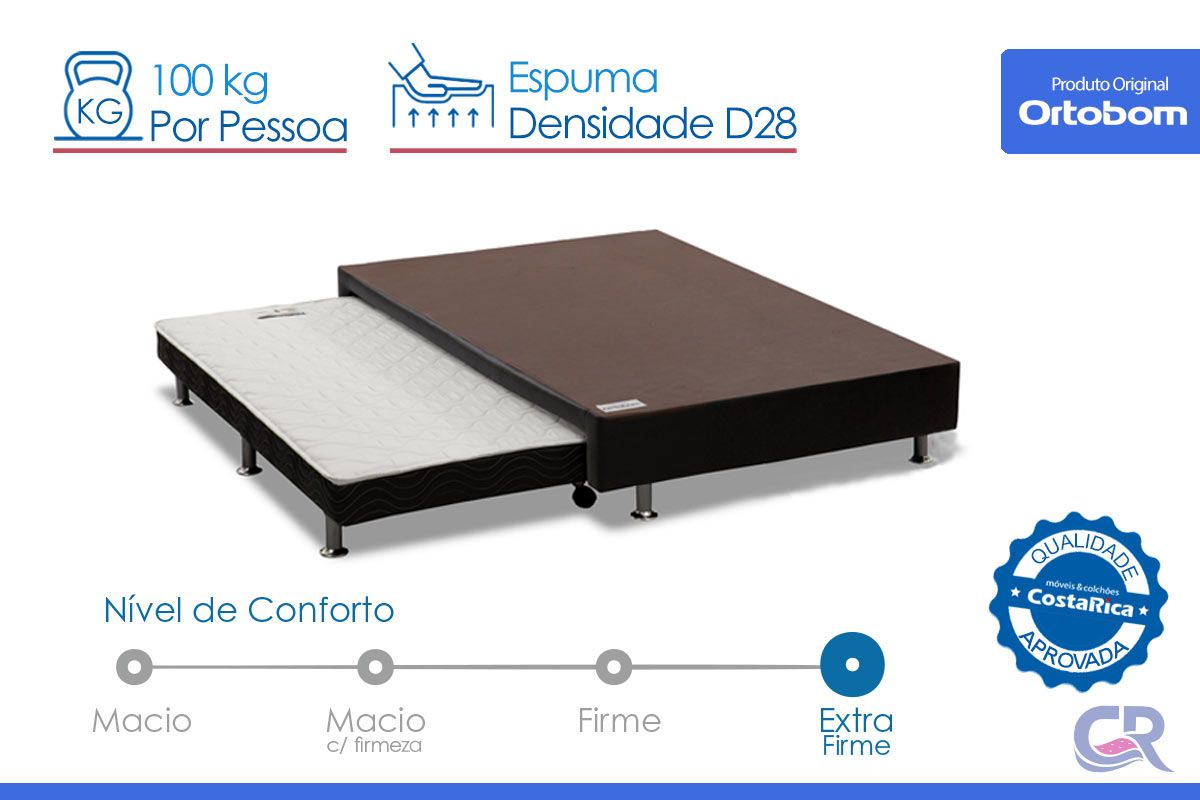 Cama Box c/Auxiliar Ortobom Corano Black