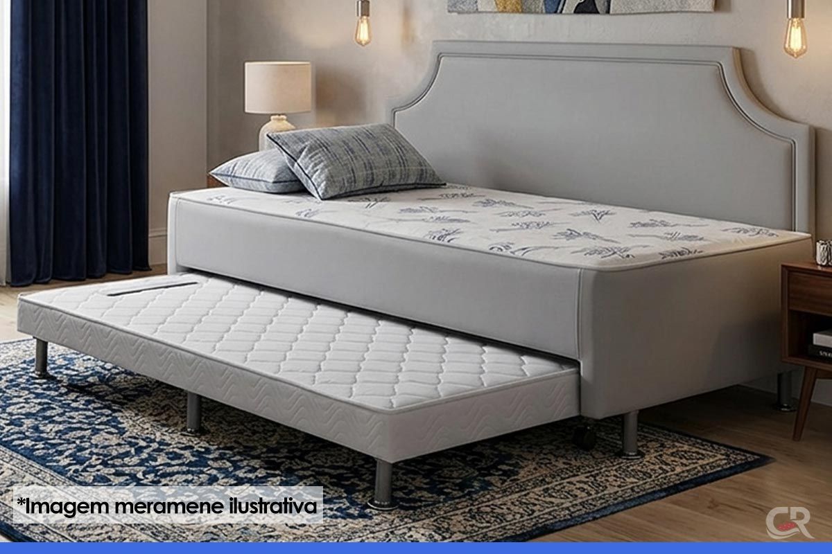 Cama Box c/Aux CRC +Colchão Bianco Ortobom