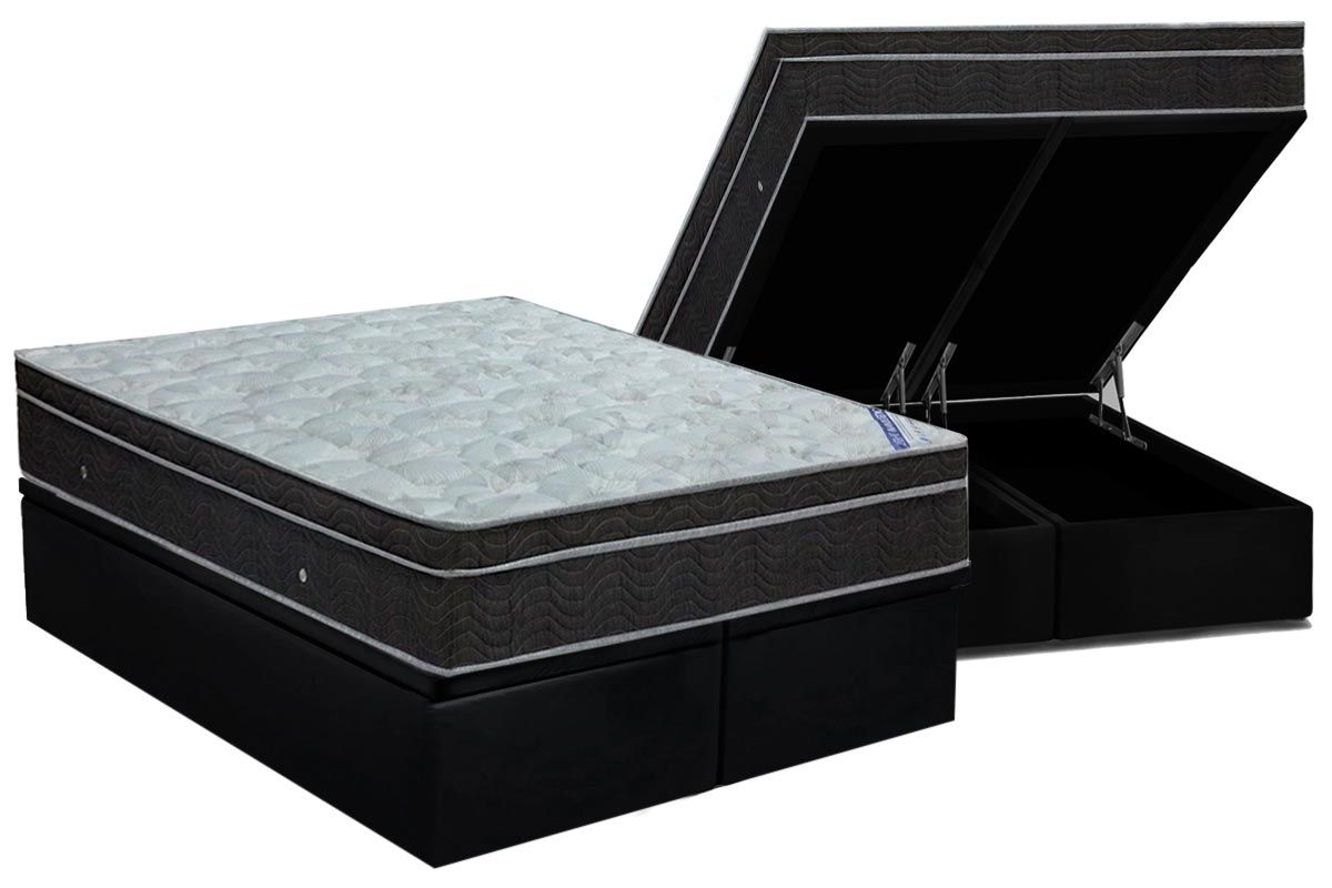 Cama Box Baú CRC +Colchão Molas Light Ortobom