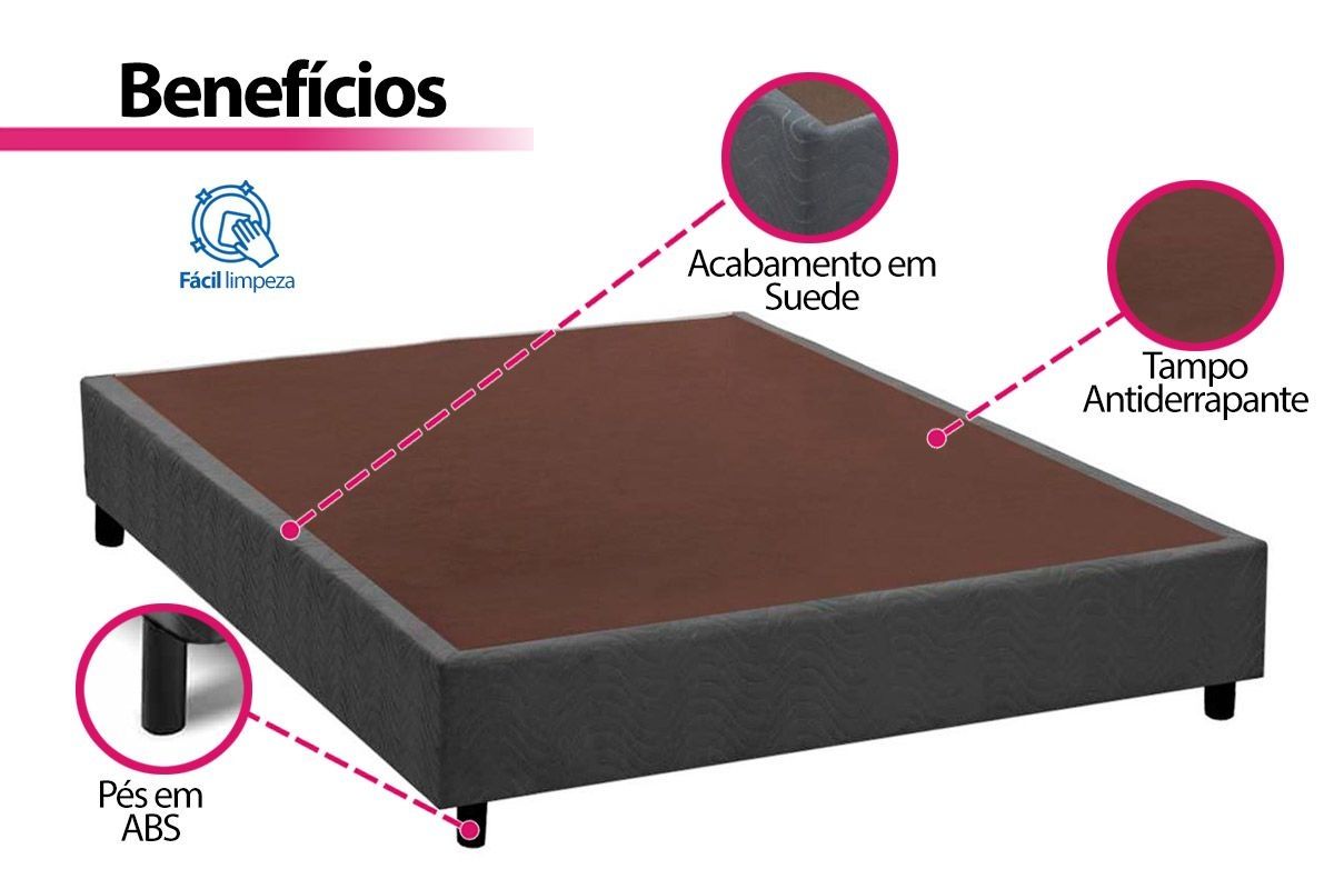 Cama Box CRC +Colchão Espuma D33 Light Ortobom