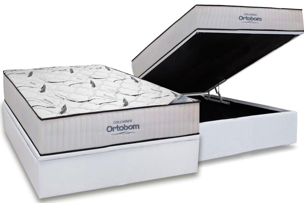 Cama Box Baú CRC +Colchão D45 Hight Foam Ortobom