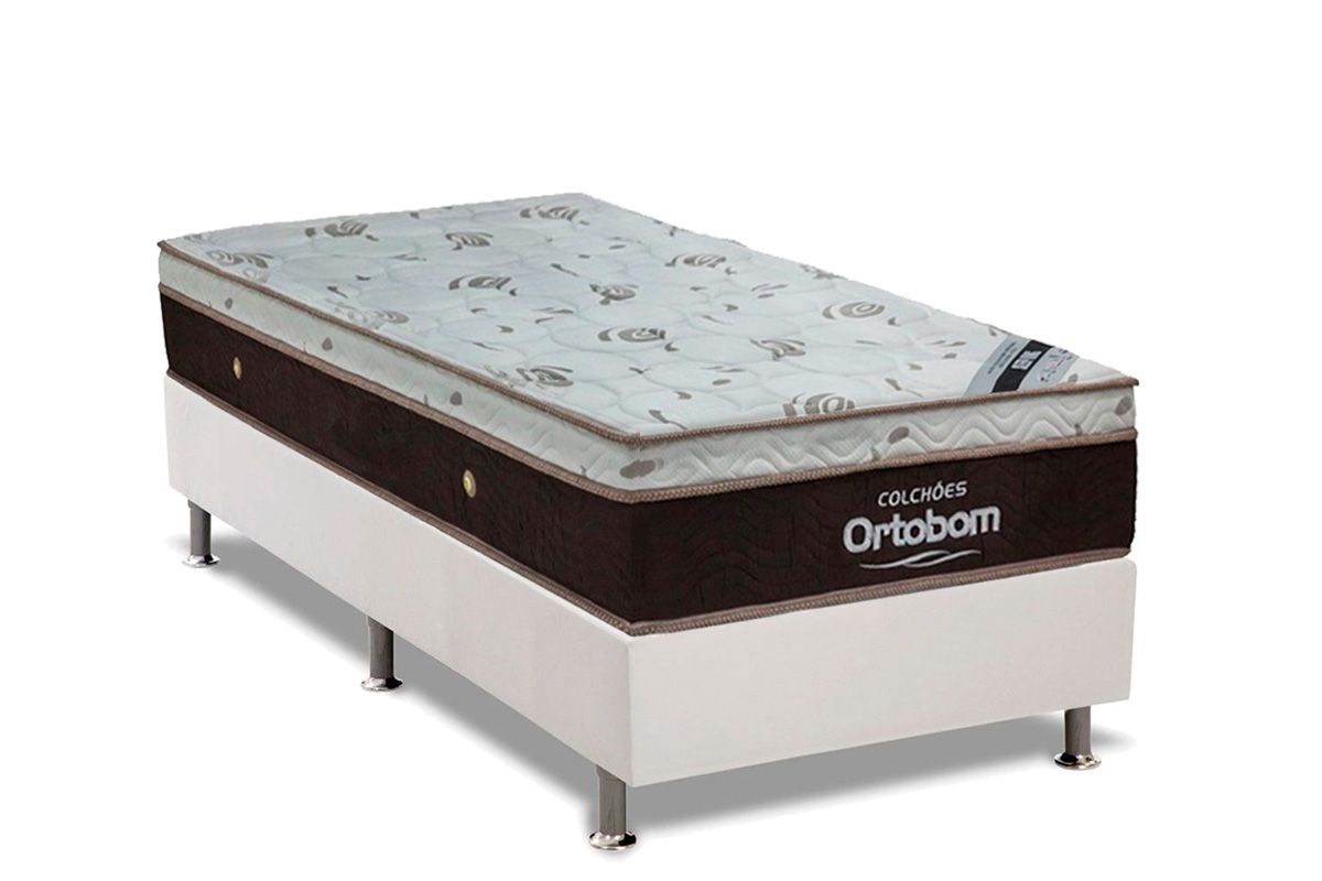 Cama Box CRC +Colchão Molas Sleep King Látex Ortobom