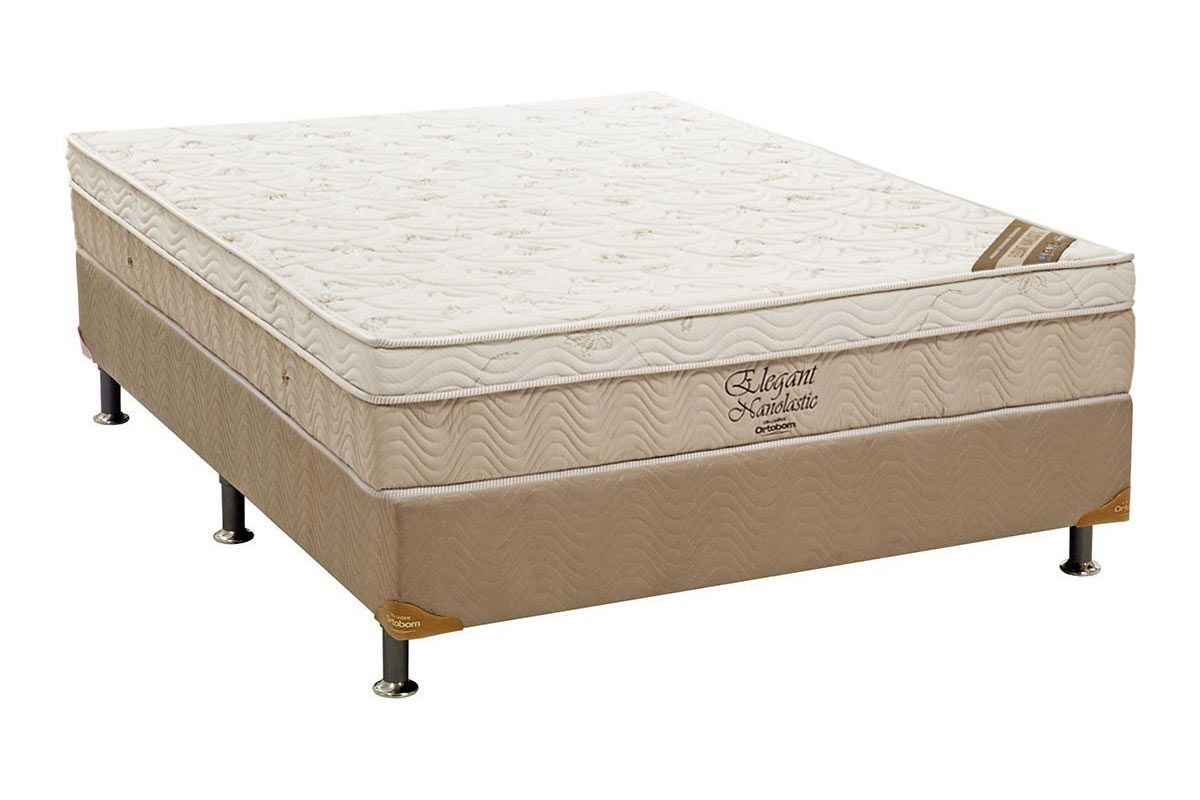 Cama Box CRC +Colchão Molas Elegant Ortobom