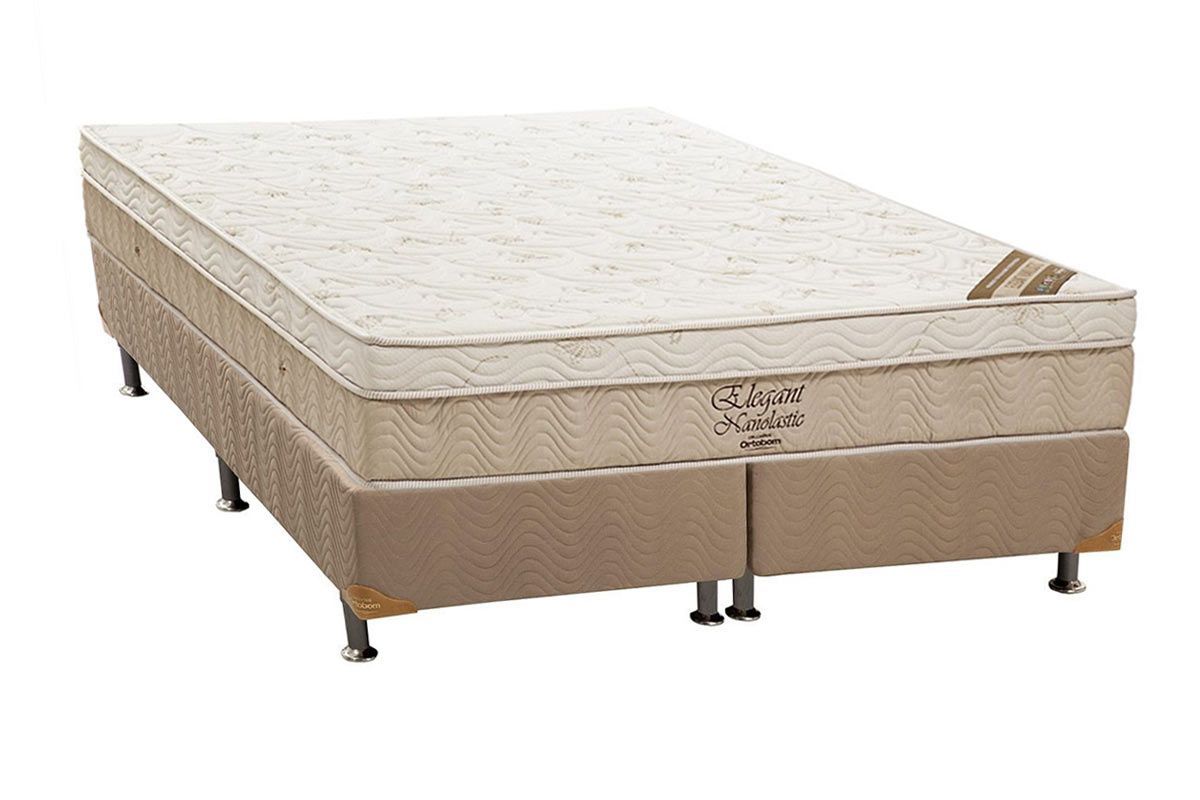 Cama Box CRC +Colchão Molas Elegant Ortobom