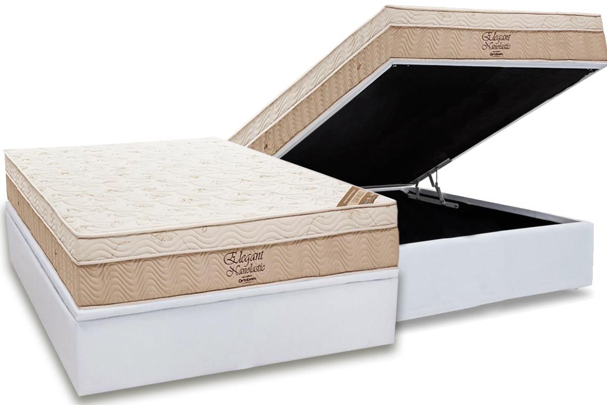 Cama Box Baú CRC +Colchão Molas Elegant Ortobom