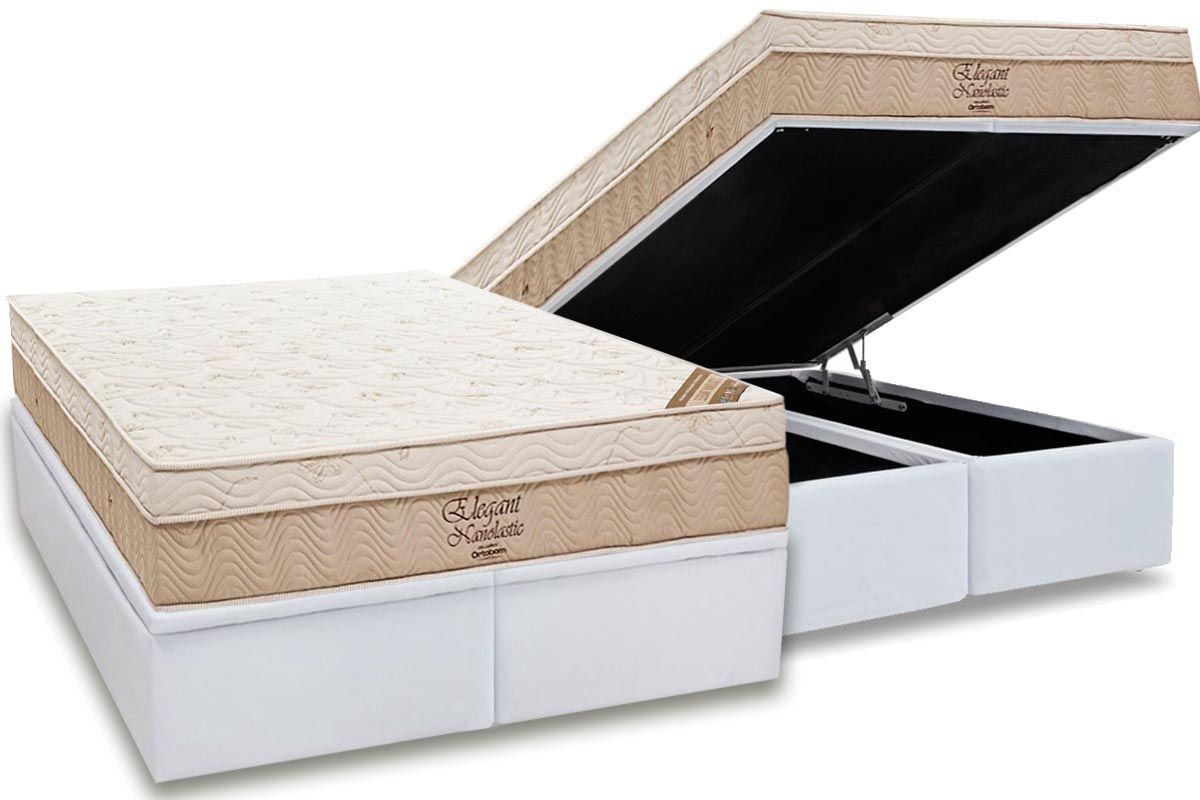 Cama Box Baú CRC +Colchão Molas Elegant Ortobom