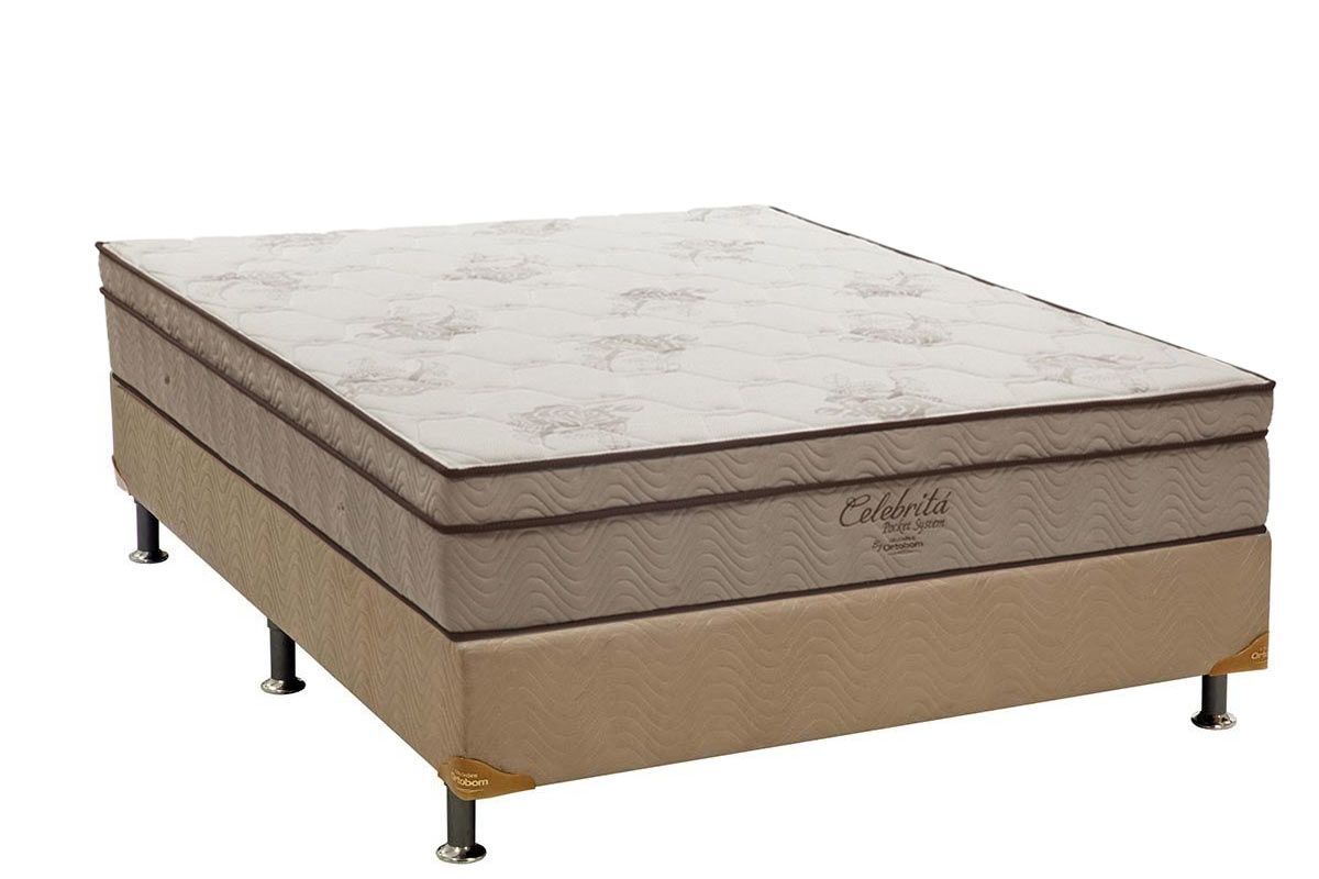 Cama Box CRC +Colchão Molas Celebrita Ortobom