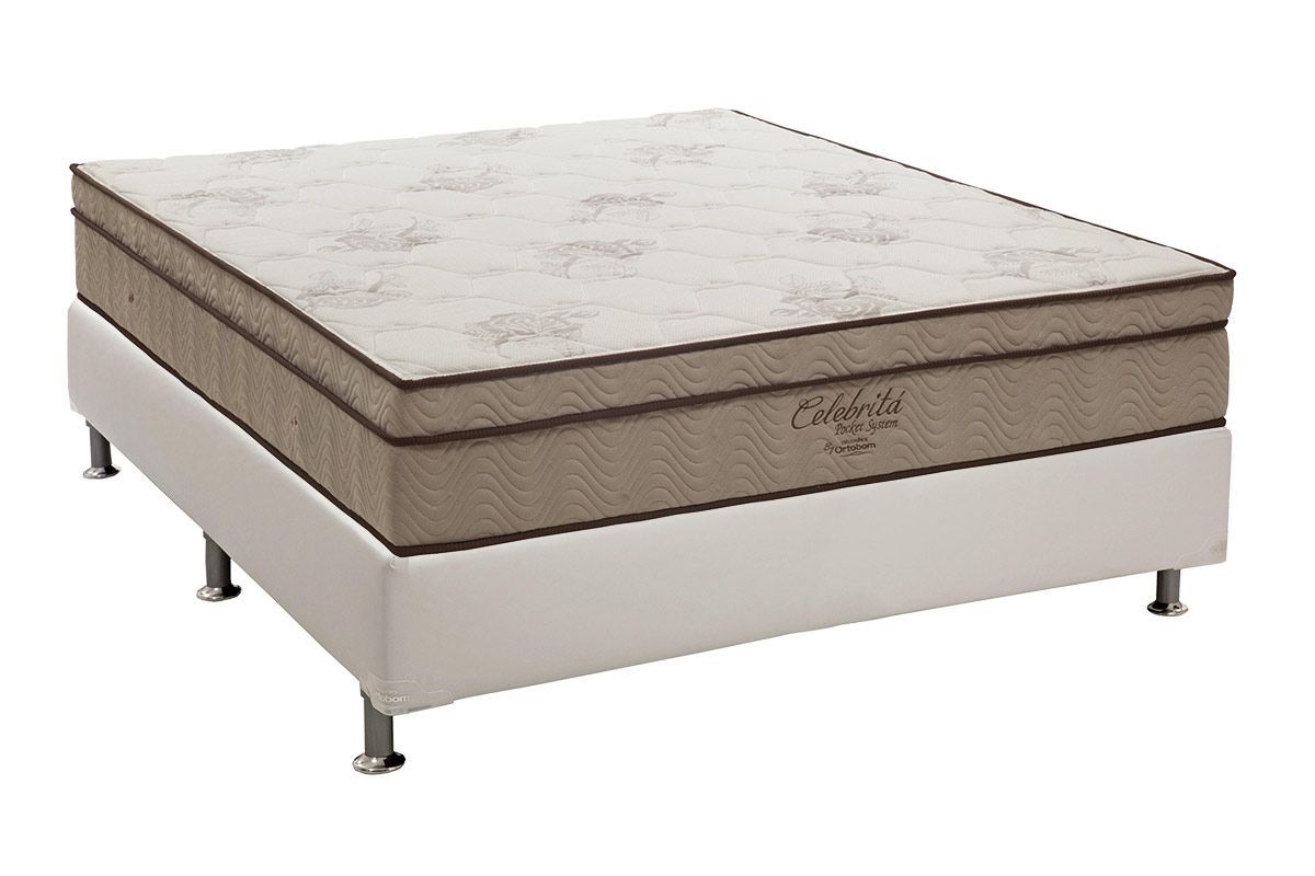 Cama Box CRC +Colchão Molas Celebrita Ortobom