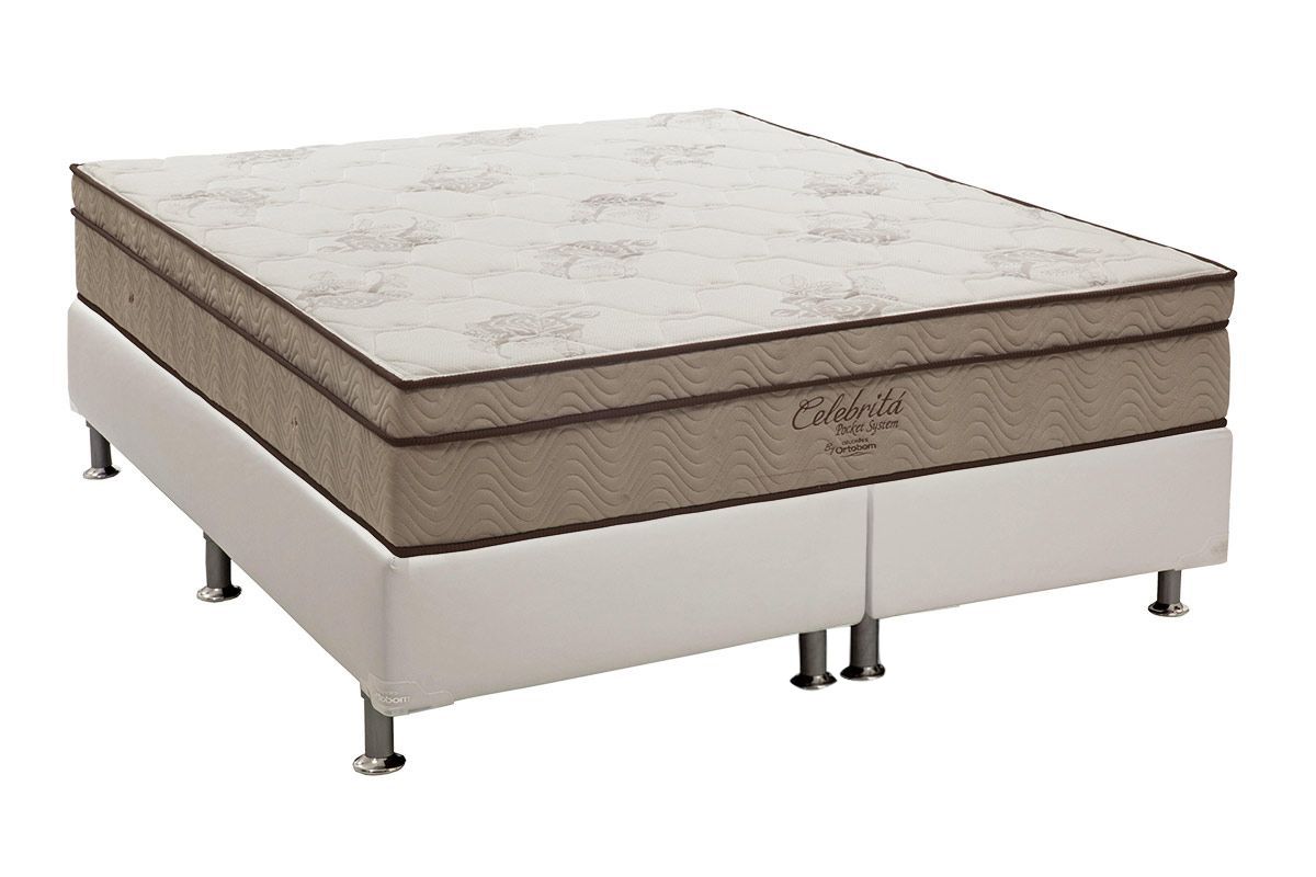 Cama Box CRC +Colchão Molas Celebrita Ortobom