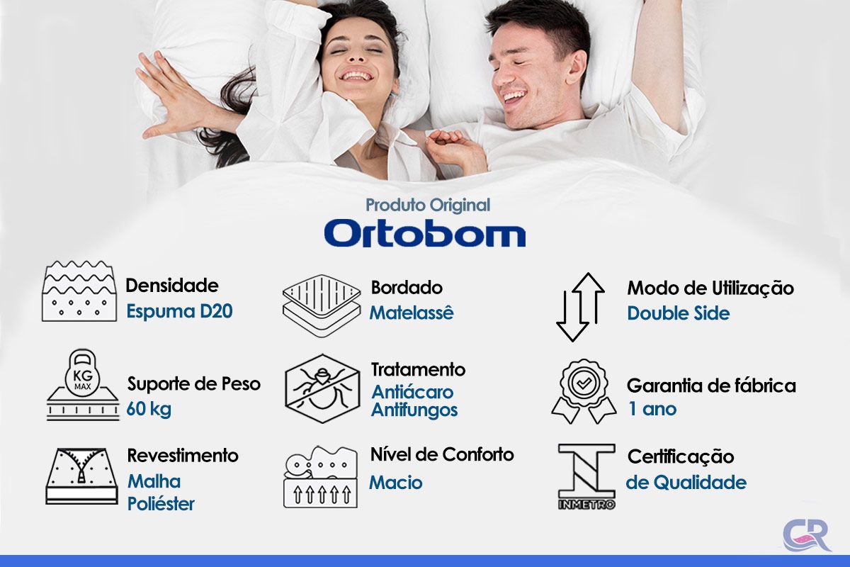 Colchão Ortobom D20 Physical Resistente Liso Colchão Ortobom D20 Physical Resistente Liso