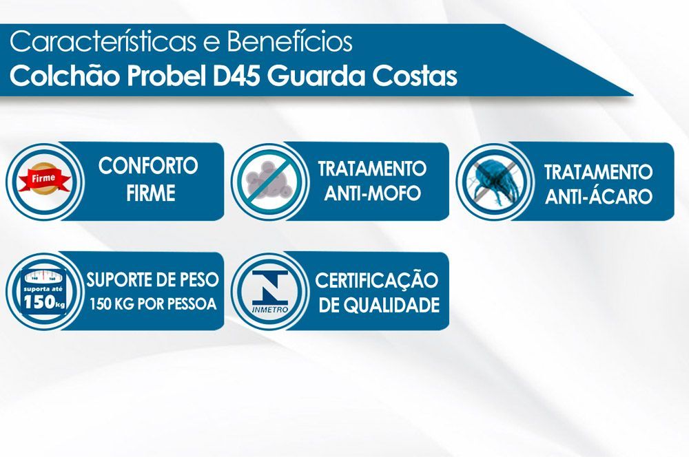 Colchão D45 Probel Guarda Costas Gray Colchão D45 Probel Guarda Costas Gray