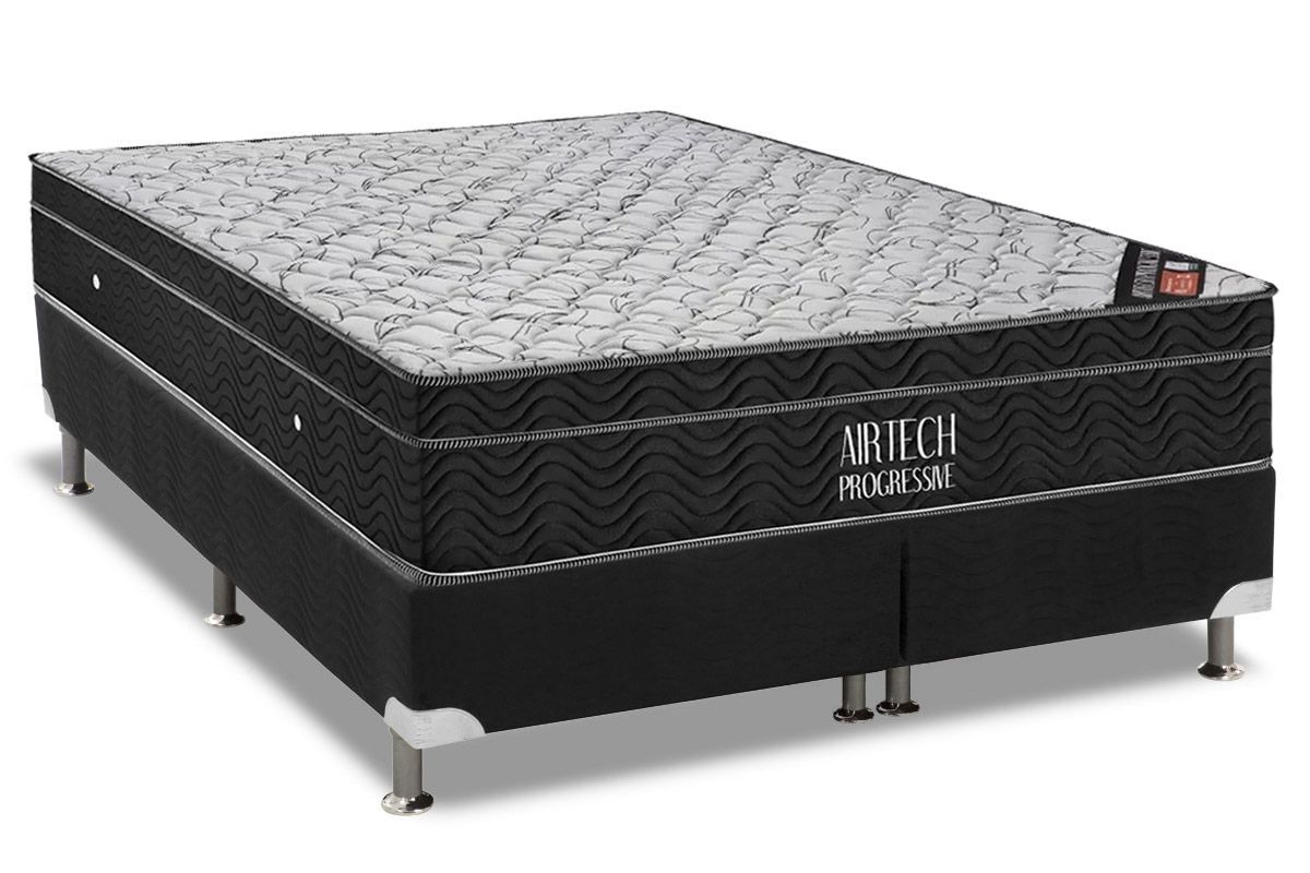 Cama Box CRC +Colchão Molas Airtech Ortobom