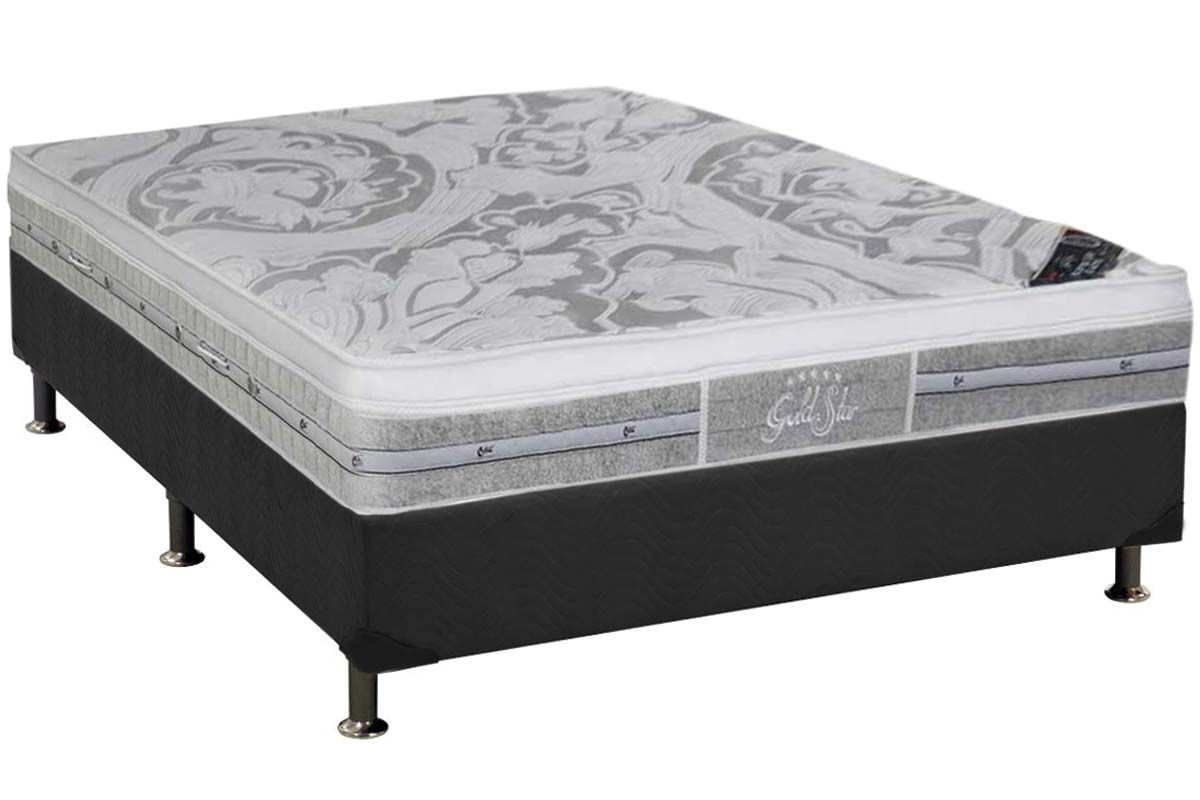 Cama Box CRC +Colchão Molas SLX GrandPlush Castor