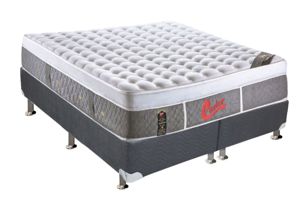 Cama Box CRC +Colchão Molas Light Plush Castor