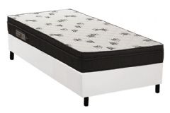 Conjunto Box: Colchão Espuma Ortobom D45 Light + Base CRC Courano White