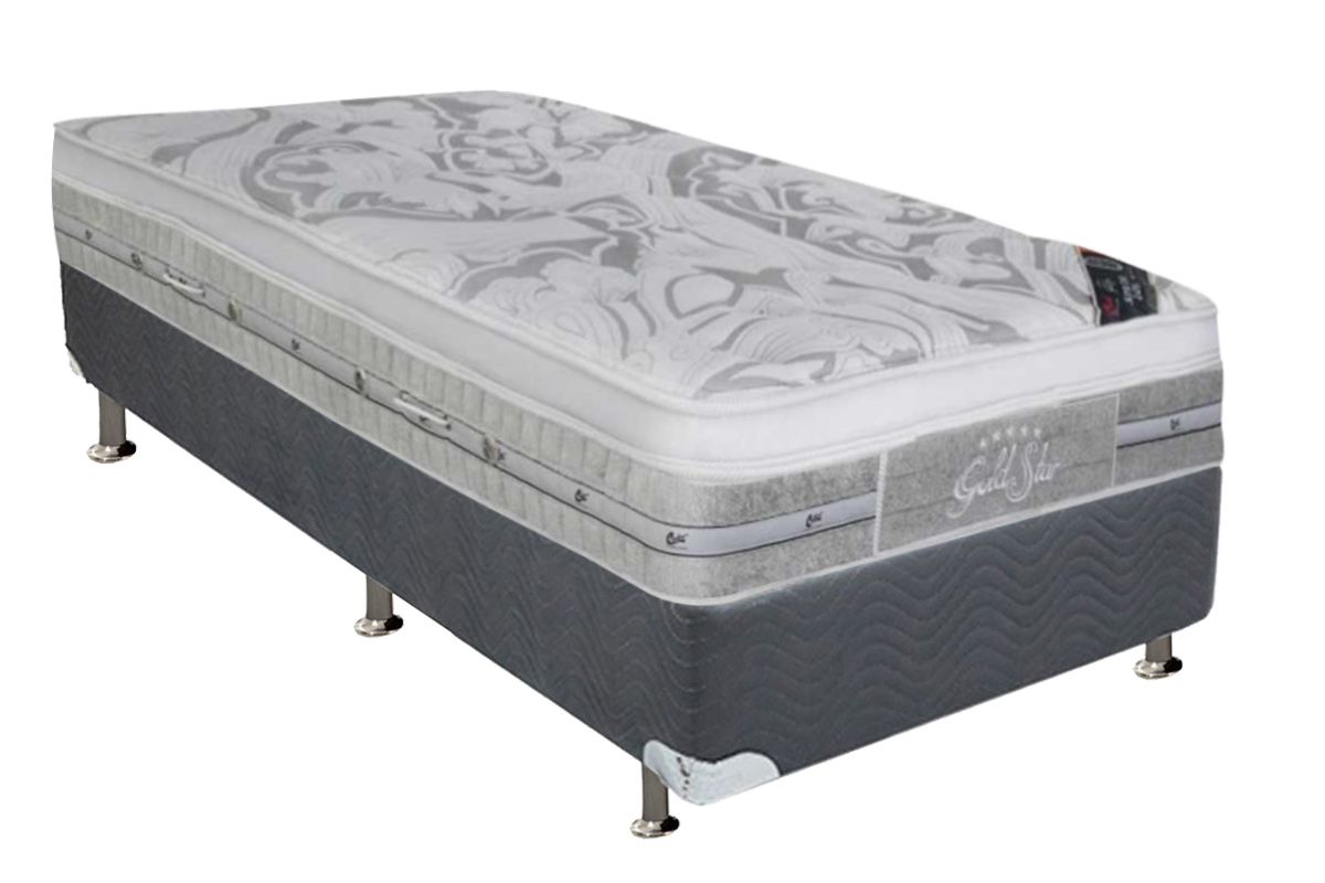 Cama Box CRC +Colchão Molas LátexPlush Castor