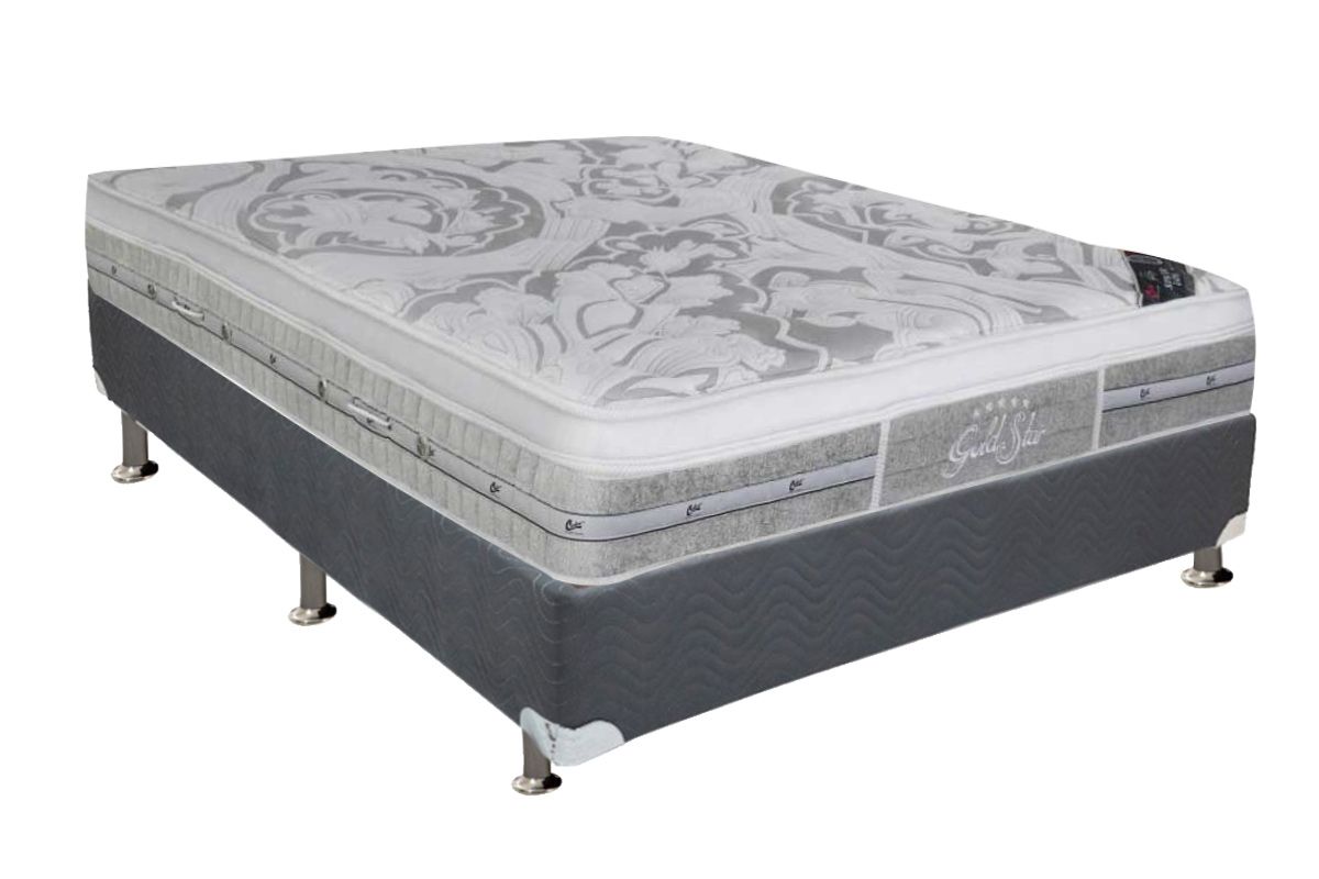 Cama Box CRC +Colchão Molas LátexPlush Castor