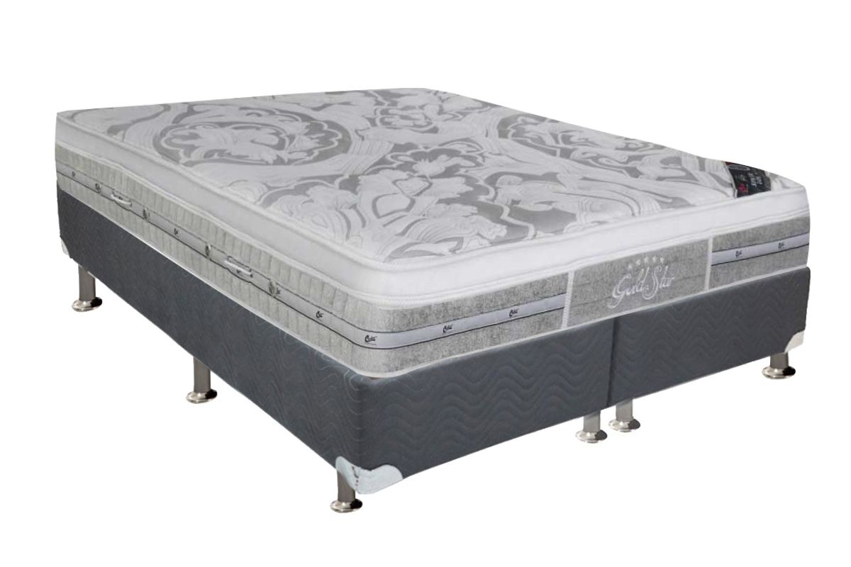 Cama Box CRC +Colchão Molas LátexPlush Castor