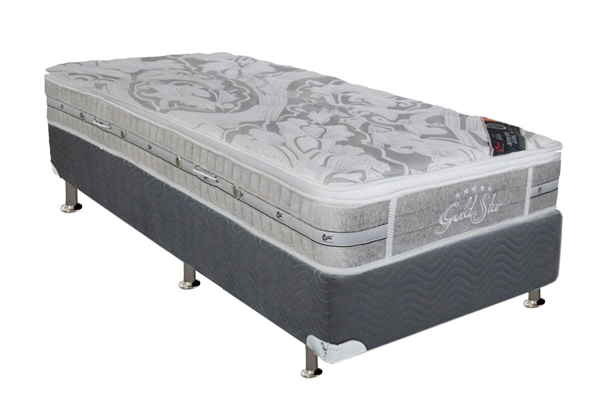 Cama Box CRC +Colchão Molas LátexPlush Castor