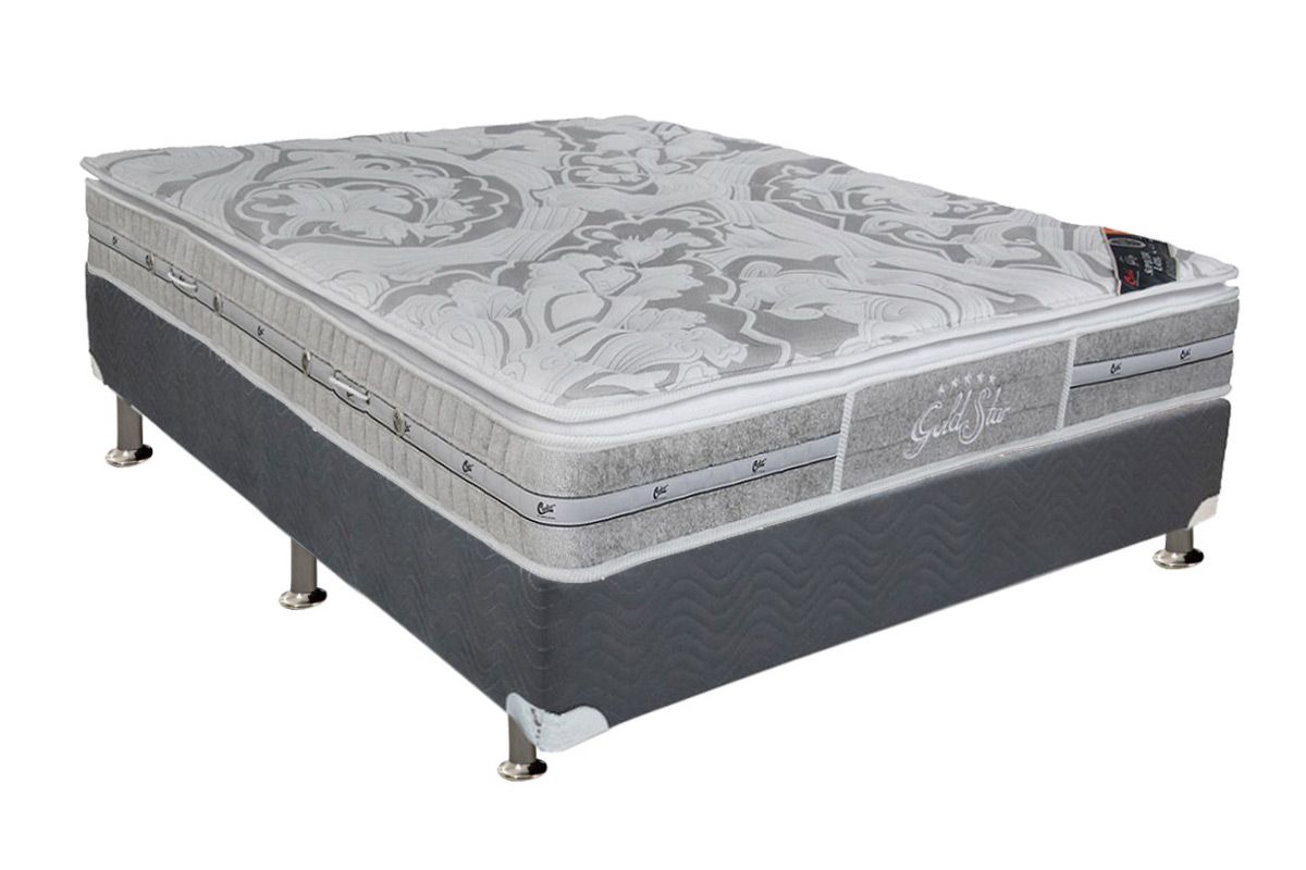 Cama Box CRC +Colchão Molas LátexPlush Castor